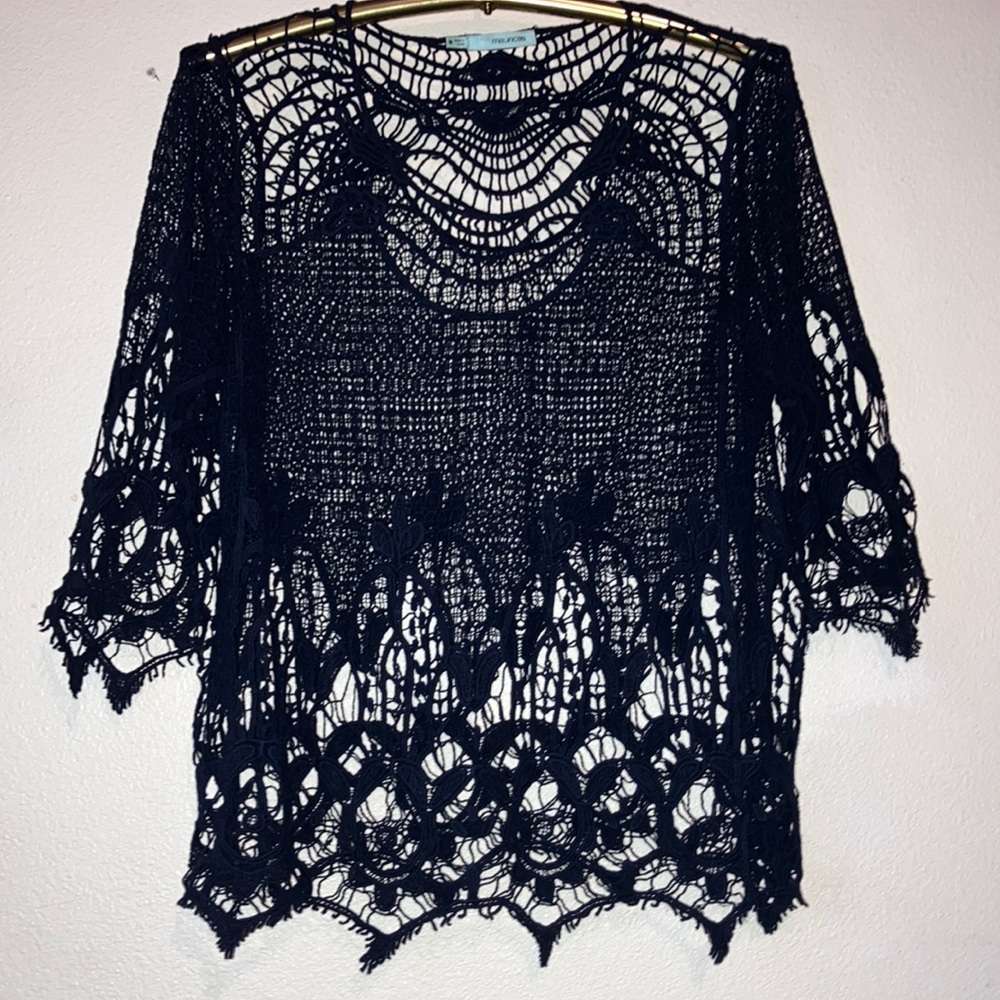 Maurices Midnight Blue Crochet‎ Top